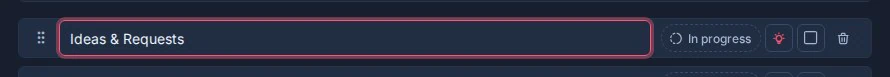 Ein Listenname, der inline auf der Seite „Listeneinstellungen“ bearbeitet wird.